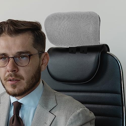 NUOBESTY Office Chair Neck Support Head Rest Office Chair Cushion Adjustable Mesh Headrest Attachment Universal Neck Support Cushion for Chair(Grey-2.2)