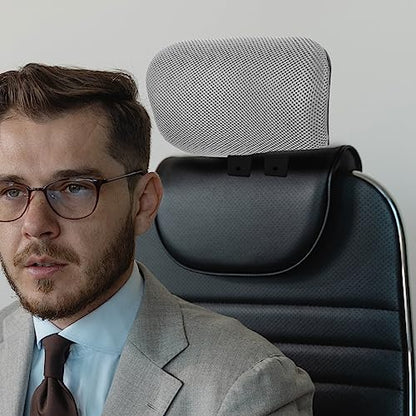 NUOBESTY Office Chair Neck Support Head Rest Office Chair Cushion Adjustable Mesh Headrest Attachment Universal Neck Support Cushion for Chair(Grey-2.2)
