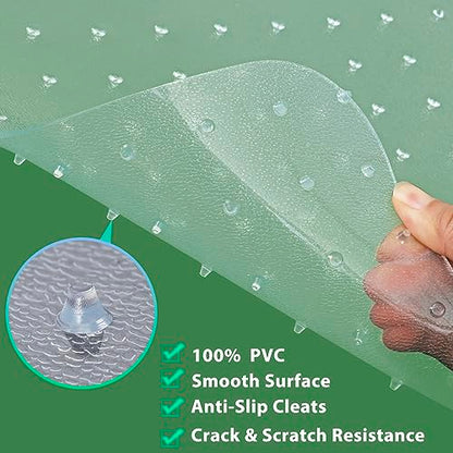 Office Chair Mat for Carpeted Floor 48” x 36” Clear Floor Protector Mat Anti Slip Computer Desk Chair Mat for Home Office - size: 48” x 36” with Lip