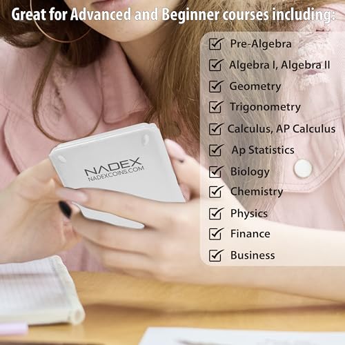 Scientific Calculator with Graphing, Includes Carrying Case, for College and High School Students, Calculus, Algebra, Geometry, Trigonometry, Statistics, Physics, Chemistry, White - color: White