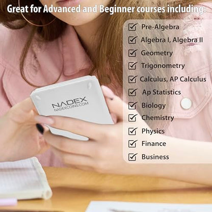 Scientific Calculator with Graphing, Includes Carrying Case, for College and High School Students, Calculus, Algebra, Geometry, Trigonometry, Statistics, Physics, Chemistry, White - color: White