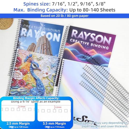 Rayson Wire Binding Spines, 3:1 32-Loop Black, Mixed Sizes, 96 Pack - size: Multi-Size (7/16", 1/2", 9/16", 5/8")