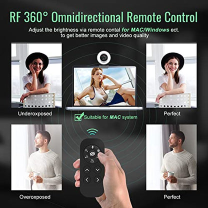 Angetube Streaming Webcam with Microphone, USB 1080P Web Cam w/Ring Light