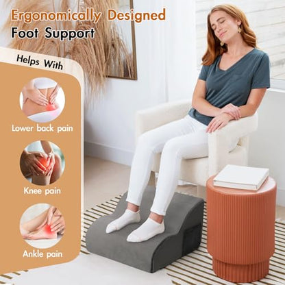 Foot Rest Under Desk,Ergonomic Foot Rest Office Comfort Foot Stool at Work - color: Grey