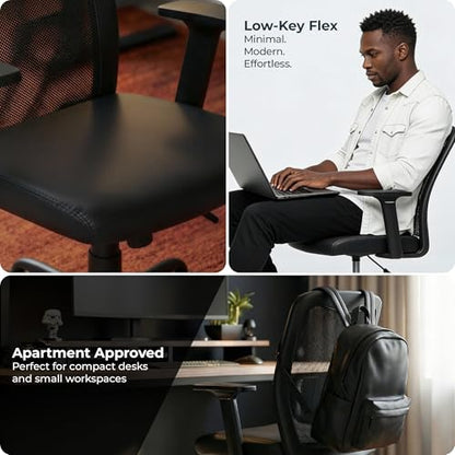 Click365 Ergonomic Office Chair with Lumbar Support, Mid-Back Mesh Chair - color: M110/Black