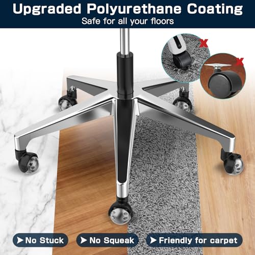 Omyoffice Office Chair Ball Casters 2", 2000LBS Set of 5, Smooth Rolling | Quiet Chair Casters for Hardwood & Carpet, Universal Fit 7/16"x7/8" Stem 11mm, Easy Install, Grey - style: Premium Gray