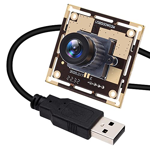 ELP 5mp USB Camera Module for Computer Industrial Machine Vision Webcam | 2.1mm Lens Wide Angle PC Camera for Windows Linux Android, Mac, UVC USB2.0 Lightburn Camera for Laptop, Computer, Jetson Nano - color: 2.1mm Lens, size: USB Camera Module