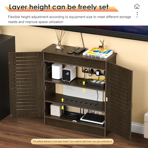 WiFi Router Storage Cabinet, Multi-Functional Box, Floor Standing Modem,Power Strip Cable Management Hider Organizer for Living Room, Office, Bedroom - size: 50*25*70cm/19.7*9.8*27.6in