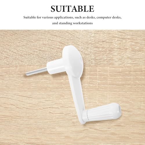 KOMBIUDA Router Lift Table Crank Handle - Plastic Manual Crank for Height-Adjustable Desks Workbenches Sit Stand Table Industrial Machine, 6x50mm Hex Shaft - color: White
