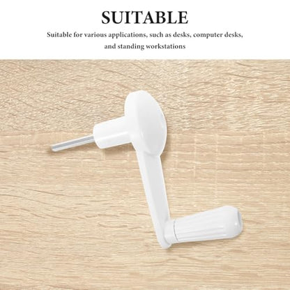 KOMBIUDA Router Lift Table Crank Handle - Plastic Manual Crank for Height-Adjustable Desks Workbenches Sit Stand Table Industrial Machine, 6x50mm Hex Shaft - color: White