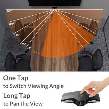 Innex C831 180° Panoramic 4K Wide Angle Webcam with Microphone, AI Facial Tracking for Windows, Mac, Easy Setup Conference Room Camera with Flexible View Angle for Meeting Room, Huddle Space | AI Facial Tracking, Easy Setup, Flexible View Angle, Conferenc