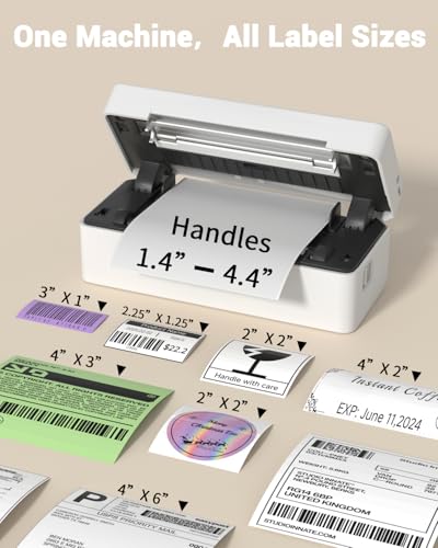 Labeer Bluetooth Thermal Shipping Label Printer, Wireless 4x6 Printer White - color: White