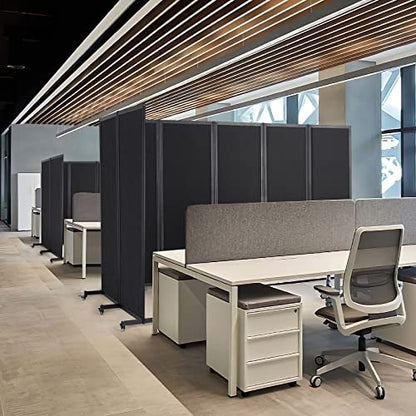 Room Partition, 12'7"L* 6'7"H,6 Panel,Black - color: Black, size: 151"(L)*78.7"(H)
