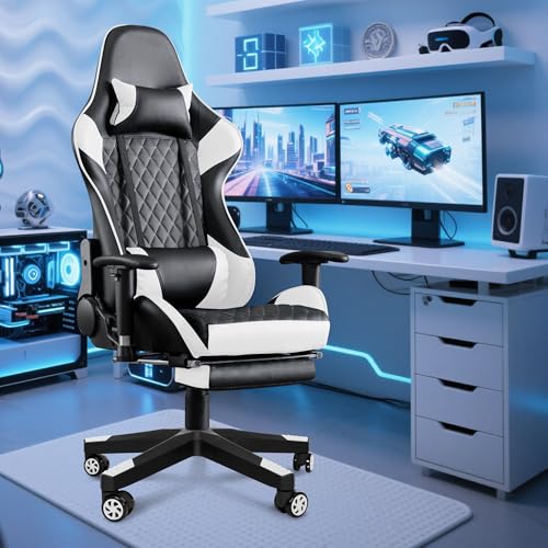 28" Heavy Duty Nylon Gaming Office Chair Base Replacement Part with Wheels | Computer Chair Base Legs with 5 Casters - color: White