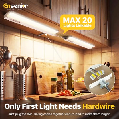Hardwired Under Cabinet Lighting, 18 Inch 10W Linkable Under Cabinet Lights - color: 1 Pack, size: 18 Inches