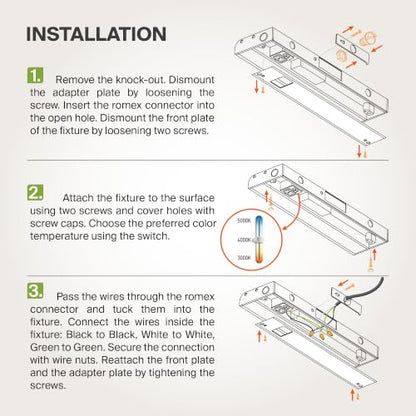 ASD LED Under Cabinet Lighting, 32 inch 16W 1057 LM Dimmable Hardwired Under Cabinet Lights for Kitchen, 3000K Soft/4000K Cool/5000K Daylight, Under Counter Light Fixtures, ETL, White, Bullnose Design - color: 32 Inch White, size: 1 Pack