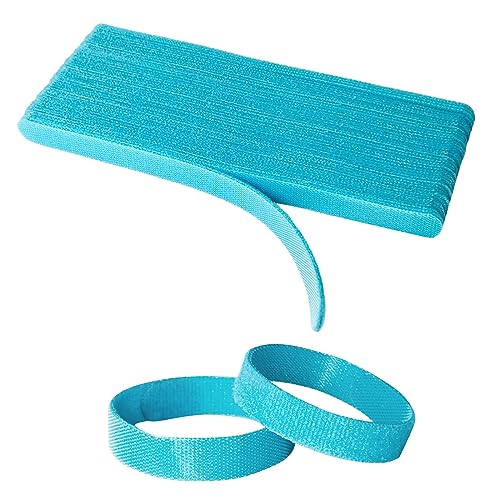 50PCS Reusable Cable Ties Adjustable，Fastening Microfiber Cloth Used for Computer Link Cable Cord Management USB Cable Cable Ties (light blue) - color: Light Blue
