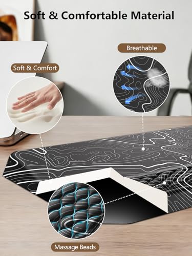 2-in-1 Ergonomic Keyboard Stand with Wrist Rest, Black Topographic - color: Black Topographic