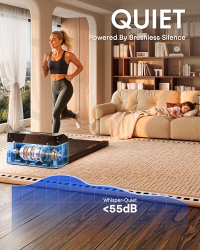 FLEXISPOT Foldable Walking Pad Treadmill for Home Office, Under Desk Treadmill with Fold-in-Half Design, Quiet Brushless Walking Experience, 264 LBS Capacity, Easy Storage