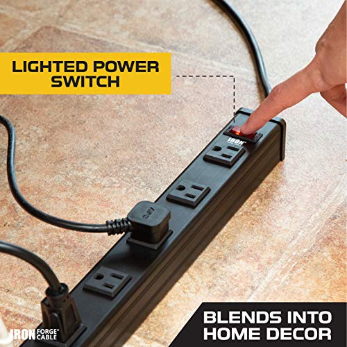 Iron Forge Cable 9 Outlet Surge Protector Power Strip, 9 Ft - Black - style: 9 Outlet