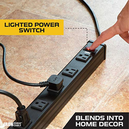 Iron Forge Cable 9 Outlet Surge Protector Power Strip, 9 Ft - Black - style: 9 Outlet