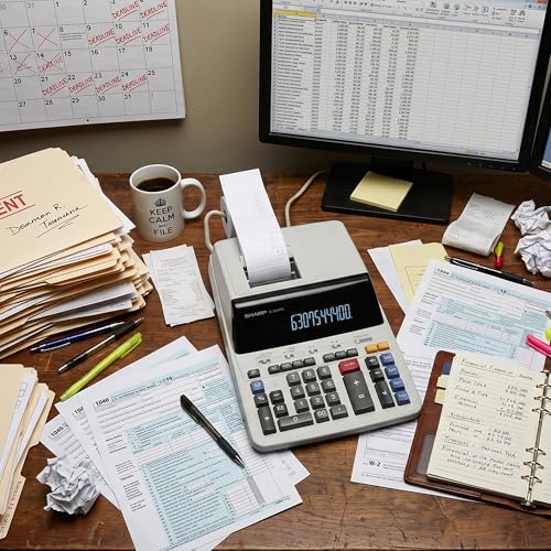 Sharp EL2360PIII Commercial Printing Calculator - 12 Digit Display - color: Off White