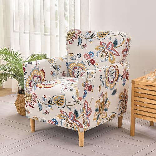 LiveGo Stretch Mid Century Modern Armchair Slipcover 1-Piece Jacquard Accent Chair Covers with Arms Soft Waterproof Chair Slipcovers for Living Room Furniture Protector Office (Color G) - color: Color G