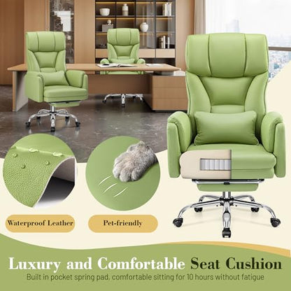 Office Chair, Flip Armrests for Pets Criss Cross Legged,Avocado Green - color: Avocado Green