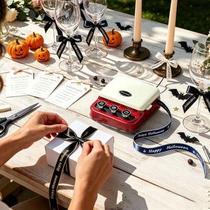 Phomemo P15 Ribbon Printer, Bluetooth Label Maker for Gift Wrap & Business - color: Retro Red