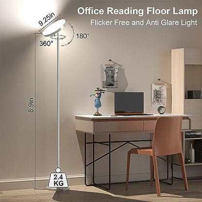 Keepsmile Silver Double Side Lighting LED Floor Lamp with Remote Smart App - color: Silver