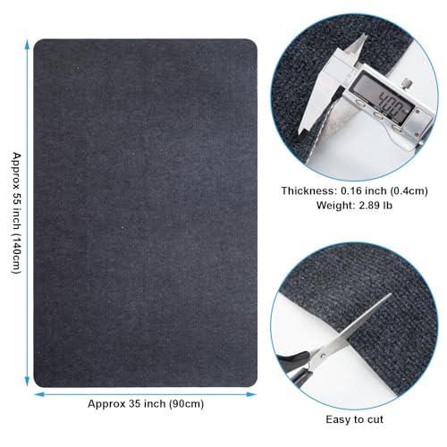55"x35" Anti-Slip Computer Chair Mat for Hardwood Floors Dark Grey | Non-slip & Wear-resistant TPR Material, Easy to Clean, Idea for Wood and Tile Floor Protection, for Office Home Gym