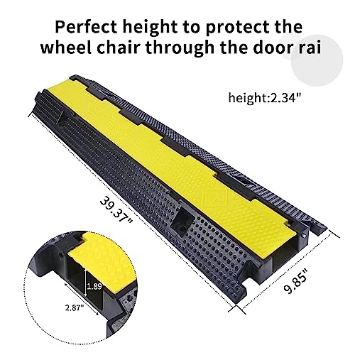 Cable Ramp Cable Protector Ramps Wire Hose Protective 1 Channel Traffic Rubber Plastic Cord Cover Speed Bump for Asphalt Concrete Gravel Driveway Outdoor, 3 Packs - color: 1 channel-3 pack
