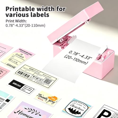 Bluetooth Thermal Label Printer,4x6 Shipping Label Printer - color: Pink