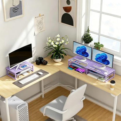 gianotter 2-Tier Metal Monitor Stand Riser - color: Purple