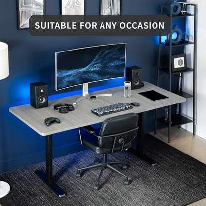 VIVO Black Manual Height Adjustable Stand Up Desk Frame with Hand Crank System, Ergonomic Standing 2 Leg Workstation, DESK-V101M