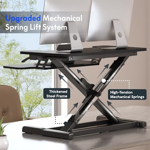 FLEXISPOT 32" Standing Desk Converter, Black - color: Black, size: 32"