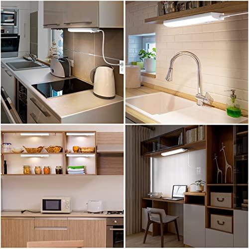led Under Cabinet Task Lighting for Kitchen Plug-in Closet Light dimmable Under Cabinet Light 3 Color 3000K/4000K/5000K for Kitchen Garage Counter/Sink Area 12 inch