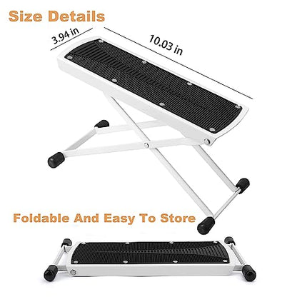 Foldable Pedicure Foot Rest, 6 Heights Adjustable Foot Stand Pedicure Tool, Non-Slip Sturdy Beauty Footrest for Easy-at Home Pedicures, Pedicure Stool Assistant for Home Foot Spa Bath - color: White