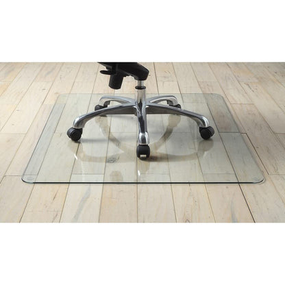 Lorell Tempered Glass Chairmat, 48" Width x 60" Depth x 0.25" Thickness, Clear, 1 Each - size: 48" x 60"