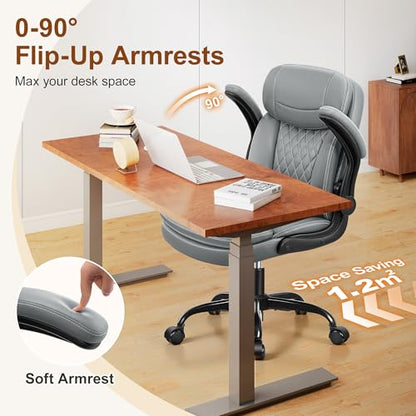 Office Desk Chair, Ergonomic Computer Chair with Unique Dual-Layer Support - color: Grey