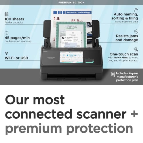 ScanSnap iX2500 Premium Wireless or USB High-Speed Document Scanner - color: ScanSnap iX2500 Premium