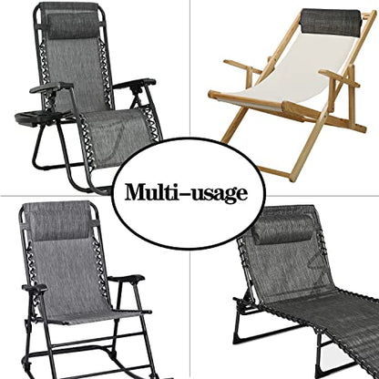 Zero Gravity Chair Set of 2 Replacement Pillow Headrest with Elastic Band, Universal Soft Removable Padded Cushion Head Pillow for Zero Gravity Lounge Chair, Folding Patio Lawn Recliner Chair, Grey - color: Grey, size: 2 Pack