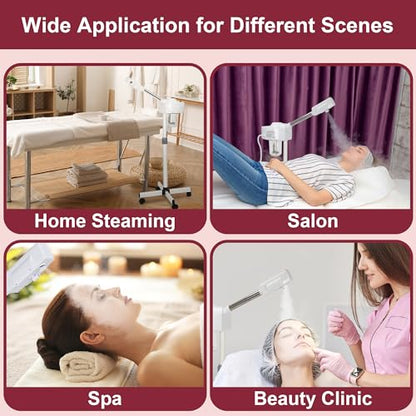 Saicool Professional Facial Steamer - Standing Ozone Facial Steamer on Wheels w Hot Mist for Facial Treatment Personal Care for Spa Salon Home Use - size: Professional Facial Steamer
