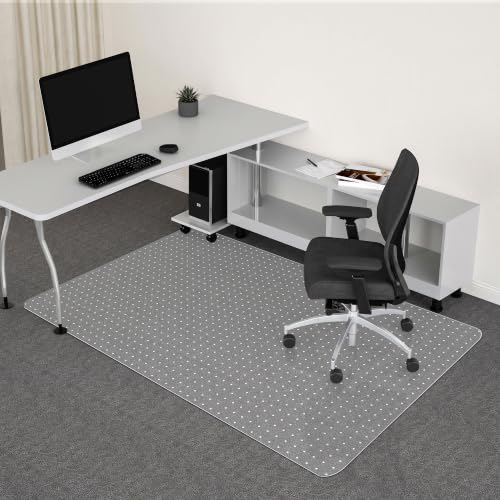 Office Chair Mat for Carpet, 46” x 72” Computer Chair Mat for Carpeted Floors, Smooth Glide Under Desk Carpeted Floor Protector, Carpet Mat for Home Office (Rectangle) - color: Flat-pile Carpets, size: 46'' x 72'' Rectangle