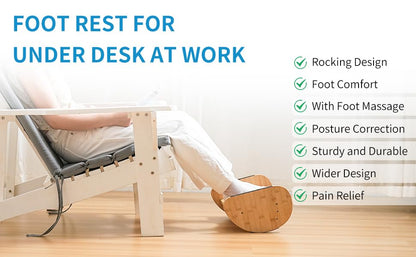 Bamboo Foot Rest for Under Desk at Work