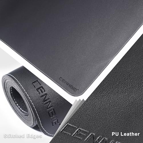 CENNBIE Leather Desk Mat Protector, 35.5" x 16" Office Desk Pad (Black) - color: Black, size: 35.5" x 16"
