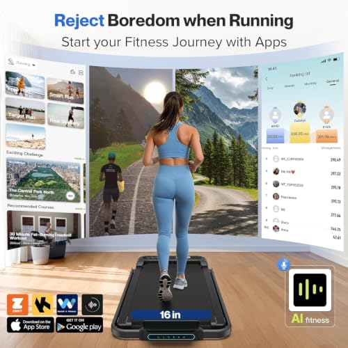 Cardirun Walking Pad with 10% Incline and Handle Bar, Foldable Treadmill | 350 lbs Capacity, 3.0 HP Quiet Under Desk Treadmills for Home & Office, Compact Treadmill with APP, LED Display, Space-Saving