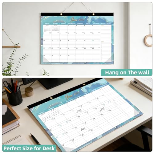 Tcamp Desk Calendar 2026-2027, Large Desktop/Wall Monthly Calendar - color: Light Blue, size: 17"x12"(Jul 2026-Dec 2027)