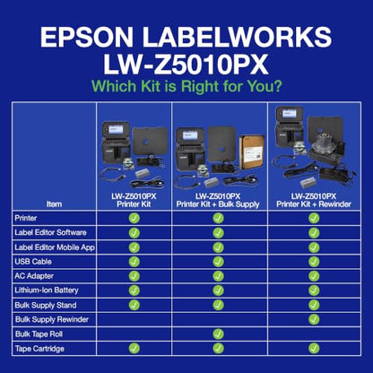 LABELWORKS Epson LW-Z5010PX-B Industrial Label Printer Kit - Vinyl Tape - style: Bulk Kit
