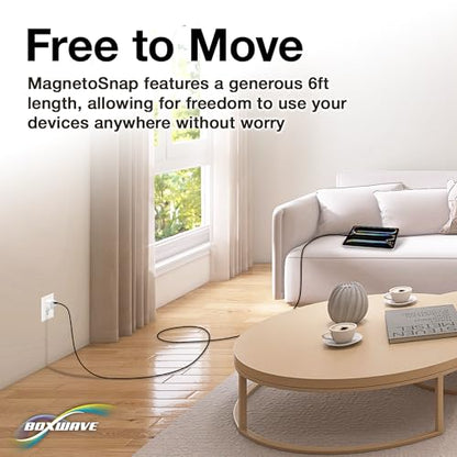 BoxWave Cable Compatible with Logitech Spotlight Presentation Remote - MagnetoSnap AllCharge Cable, Magnet Charging Cable USB Type-C Micro USB - Jet Black